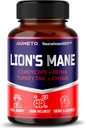 Lions Mane Supplement Capsules 40% Polysaccharides med Cordyceps, Reishi, Turkiet Tail, Chaga Mushroom Complex - Koffeinfri 18 i 1 Brain Supplement för minne och fokus
