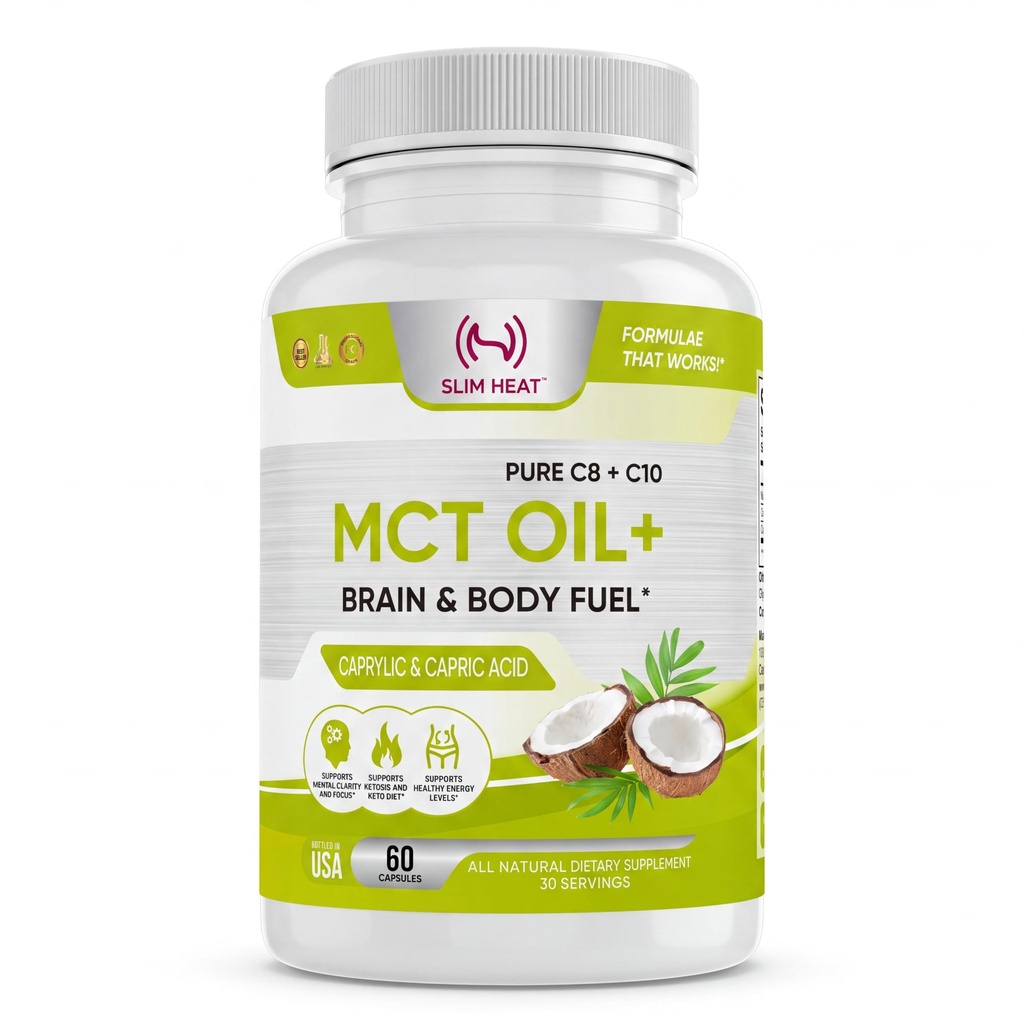Keto MCT Oil Capsules med C8 & C10 - Fast Acting Ketosis Brain & Body Fuel för kvinnor och män - All Natural, Non-GMO, Made in USA (1-månaders leverans)