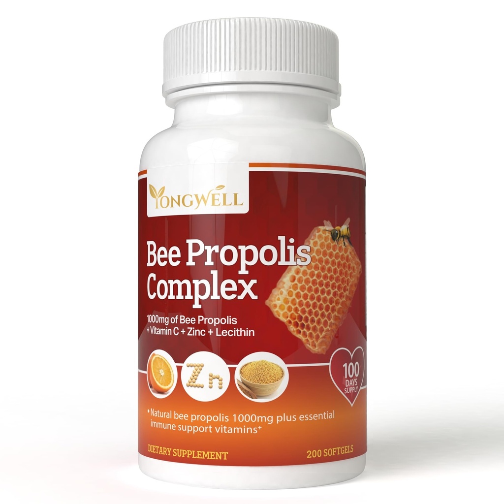 Super Bee Propolis Komplex med vitamin C, Zink & Lecithin (200 kapslar)