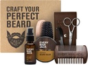 Varje man Jack Beard Grooming Kit för män - Inkluderar Sandalwood Beard Oil & Beard Balm, Beard Brush, Wooden Dual-sided Comb, Trimming Scissors och Mustache Comb