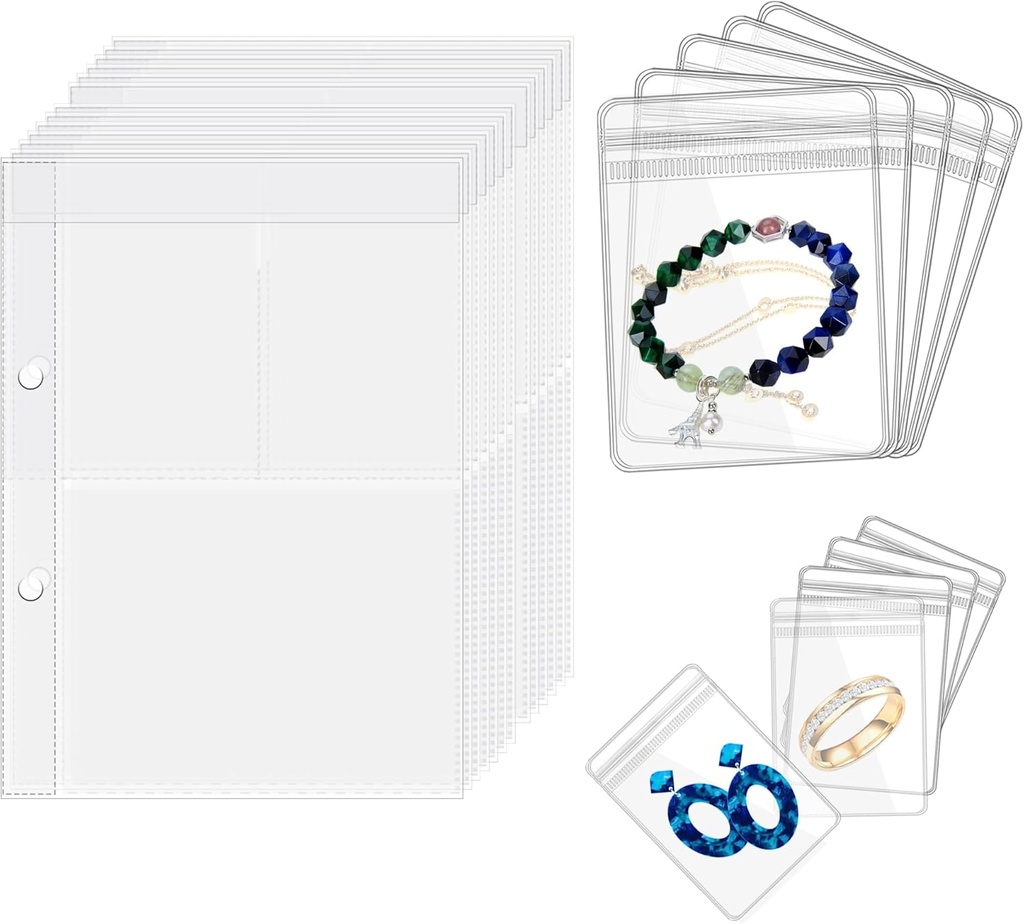 Travel Jewelry Organizer Case Transparent Jewelry Storage Book Binder Bag för örhängen, Rings, halsband, armband, inre sidor och påsar
