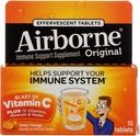 Airborne - Effervescent tabletter med vitamin C - Zesty Orange - 10 tabletter - 4 Pack
