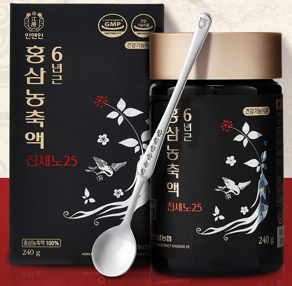 Gangwoninsam Korean Red Ginseng Extract Ginseno25 240g / 8,46 fl. oz - Innehåller 100% Pure Korean 6-årig Red Ginseng Root Extract