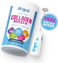 Ikigai Collagen med NAD + (30 portioner) - Icke-GMO, Gluten-Free, Paleo, Kosher - Ingen smak, Inkluderar Gratis Drink Mixer