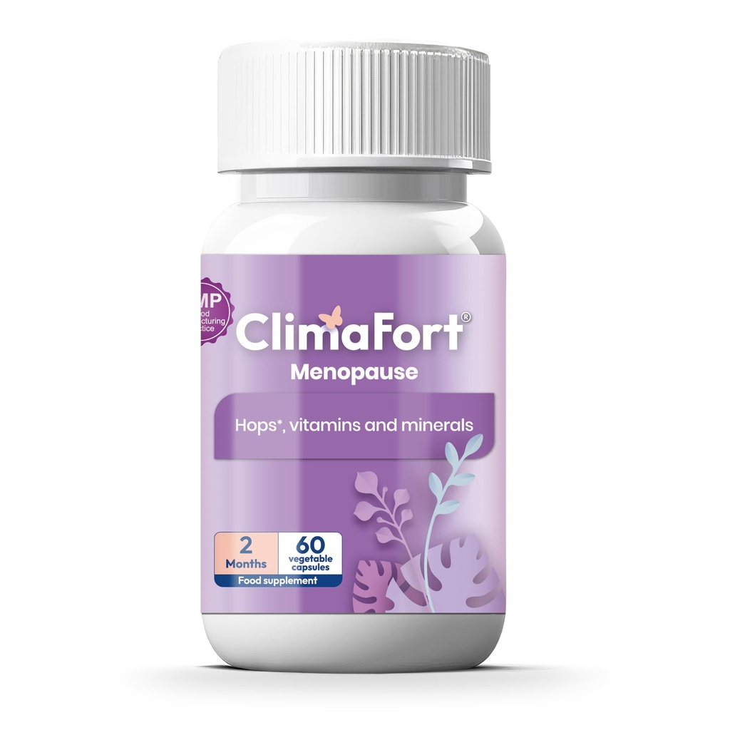Climafort 60 Day Supply | Menopause Relief Pills | Natural Relief för Hot Flashes, Night Sweats, Mood Swings & Hormone Balance | Hopp, vitaminer och mineraler | 1 Capsule Daily