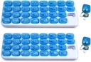 31 Dag Månatliga Pill Organizer med Pop Out Pocket Pill Pods och Storage Tray för vitaminer, kosttillskott, hem, arbete eller resor - 2 Pack Blue