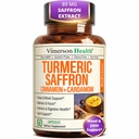 Saffron Supplements - 89mg Saffron Extract och 1000mg Tumeric Blend - Gurkmeja Supplement med Ceylon Cinnamon och kardamom för humör, minne och ögonhälsa - gemensamma kosttillskott för kvinnor och män - 60 Count