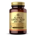 Solgar Alpha Lipoic Acid 200 mg, 50 Vegetabiliska kapslar - Antioxidant Support - Hjälper till att återvinna Glutathione, Vitamin C & E, CoQ-10 - Icke-GMO, Vegan, Gluten Free, Dairy Free, Kosher - 50 portioner