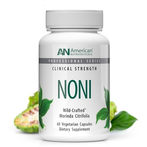 Amerikanska näringsämnen - Noni - 60 kapslar - Kraftfull adaptogen för balanserad energi - 100% helt fruktpulver