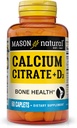 Mason Natural Calcium Citrate Plus Vitamin D3, 2 månaders leverans, stärker muskelfunktion och benhälsa, 60 kappslar