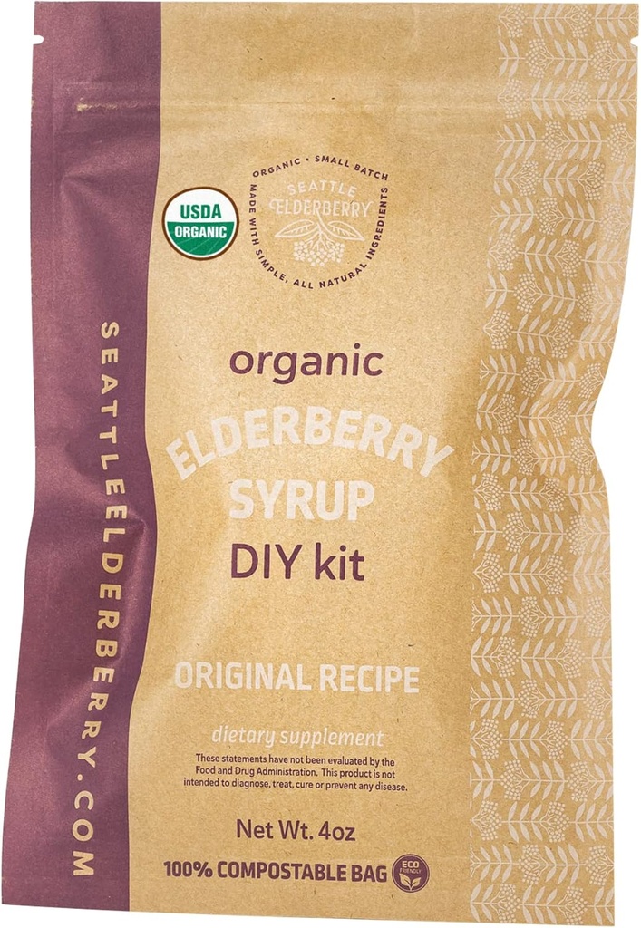 Syrup DIY Kit - Gör din egen läckra, glutenfri växtbaserade tillskottssirap med potentiella immunfördelar, innehållande endast organiska ingredienser tillverkade i små bänkar i USA - 4oz