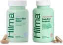 Hilma Healthy Gut & Bloat Support Bundle - Gas & Bloat Relief (50 Vegan Capsules) med Lemon Balm, Fennel & Peppermint Leaf + Daily Pre & Probiotic med örter (60 Vegan Capsules) för en hälsosam Gut