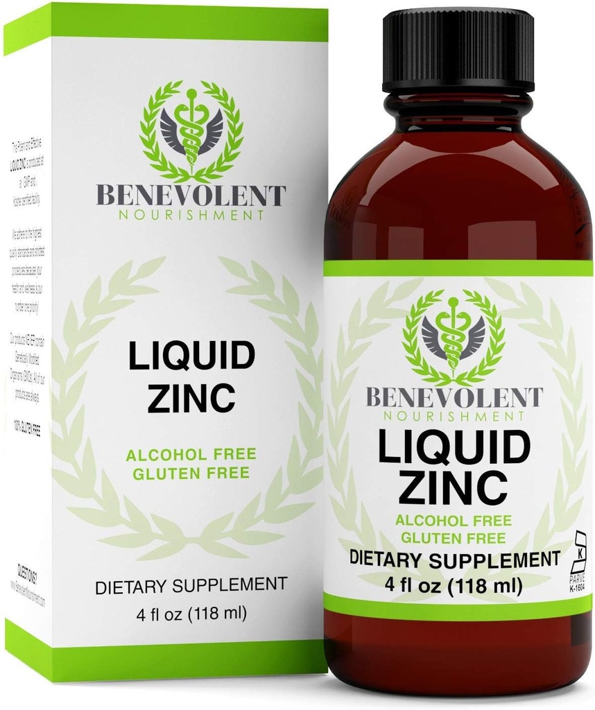 Zink Supplement med Organic Elderberry Fruit & Herbs - Potent & Effective Liquid Dietary Supplement för Entire Family - 100% Alkohol & Gluten Free - Non GMO Formel. Stor 4oz flaska.
