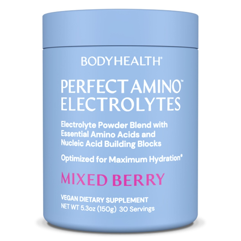BodyHealth PerfectAmino Electrolytes Powder No Sugar, Keto Sugar Free Fasting Electrolytes Drink Mix, Hydration Powder med spårmineraler - Mixed Berry - 30 portioner