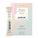 Winged Glow Up Collagen Powder | Bättre hår, hud, naglar för kvinnor | Grass Fed Collagen Peptides W / Adaptogen Schisandra, Snow Mushroom, Vitamin C & Biotin | Unflavored, Non Gmo, 15 Count