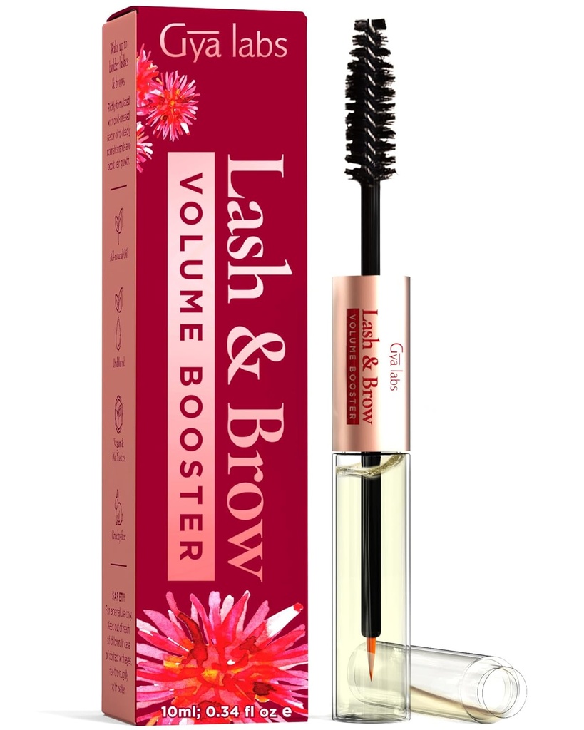 Gya Labs Lash och Brow Oil - 100% ren Natual Organic Castor Oil Eyelash & Eyebrow Serum för Fuller-looking Lashes & Brows (0,34 Fl Oz)