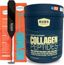 BUBS Naturals Collagen Peptides Powder & Mixing Wand Bundle, Collagen för kvinnor och män, Hydrolyzed Peptides, Unflavored Pasture Raised Grass Fed, Keto Friendly, 20 oz Collagen Tub (28 portioner) +1 Wand