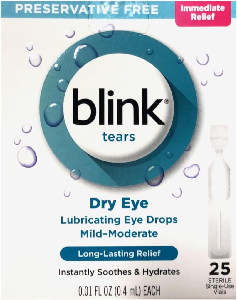 Blink Tears Lubricating Eye Drops Mild-Moderate Dry Eye, 25 Pk - 0,01 oz, Pack 2