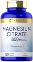 Carlyle Magnesium Citrate | 1,800mg | 120 Coated Caplets | Vegetarian, icke-GMO och Gluten fri tillägg