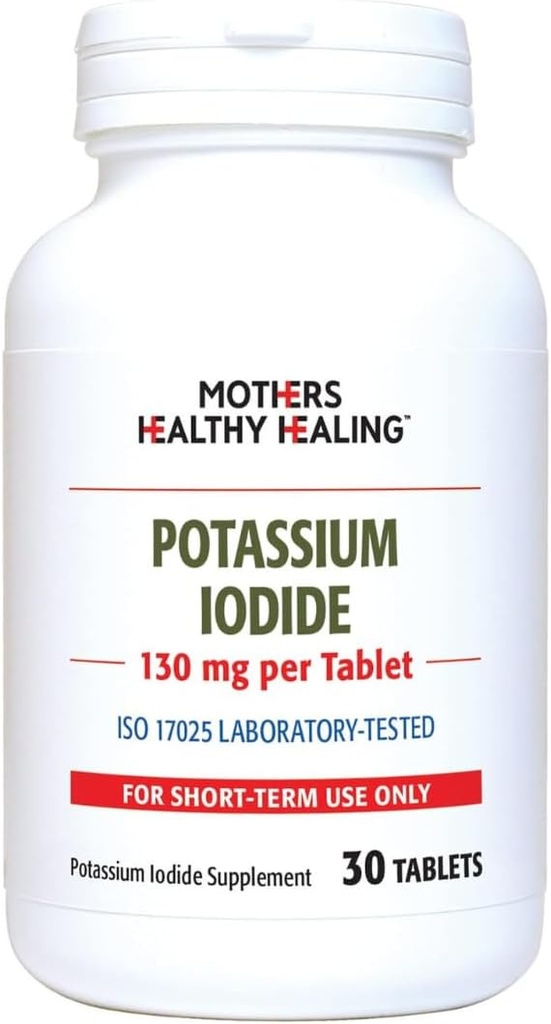 Kaliumjodid 130 mg KI-tillägg | 30 tabletter för sköldkörtelstöd | Jod - YODO Naciente