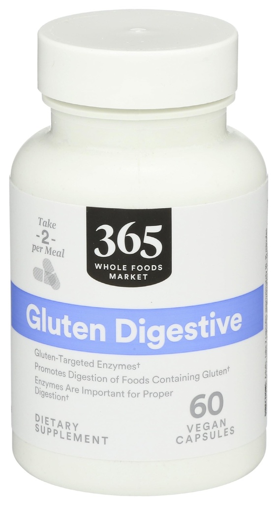 365 av Whole Foods Market, Enzymes Gluten Digestive, 60 Count