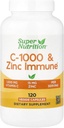 SuperNutrition, C-1000 & Zink Immune, Säsongsstöd Formel *, Antioxidantskydd *, 120 dagars leverans (Packaging May Vary)