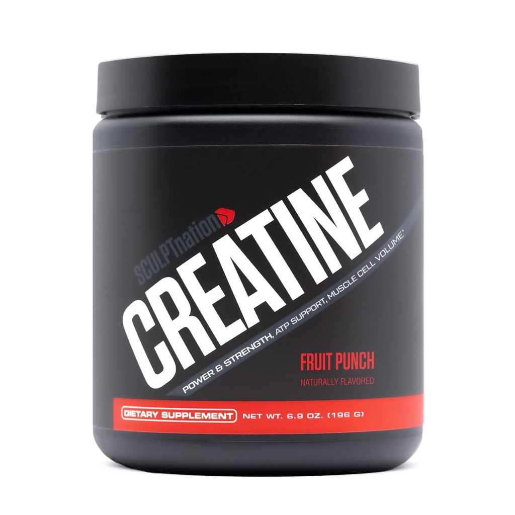 Skulpt Nation av V Shred Creatine - Premium Creatine Monohydratpulver för att stödja muskler, energi och hjärnfunktion, Fruit Punch smaksatt kreatin - 30 portioner