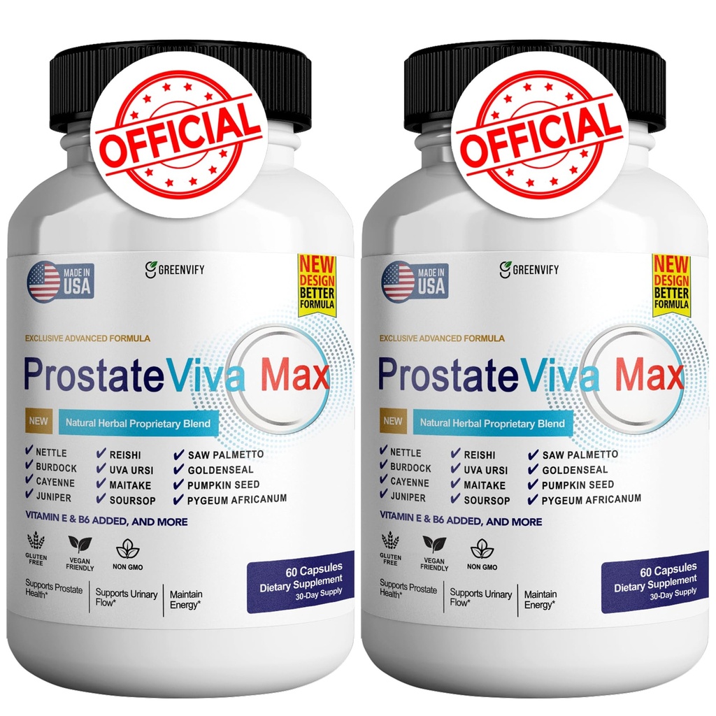 ProstateViva Max Supplements for Men Capsules, Health Supplements - Maximum Strength, All Natural to Support Normal & Healthy Function (120 kapslar)