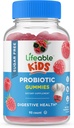 Livlig sockerfri probiotika för barn - Great Tasting Natural Flavor Gummy Supplement Chewable - GMO Free, Vegetarian, Gluten Free - för Gut Health och Immune Support - för barn - 90 Gummies