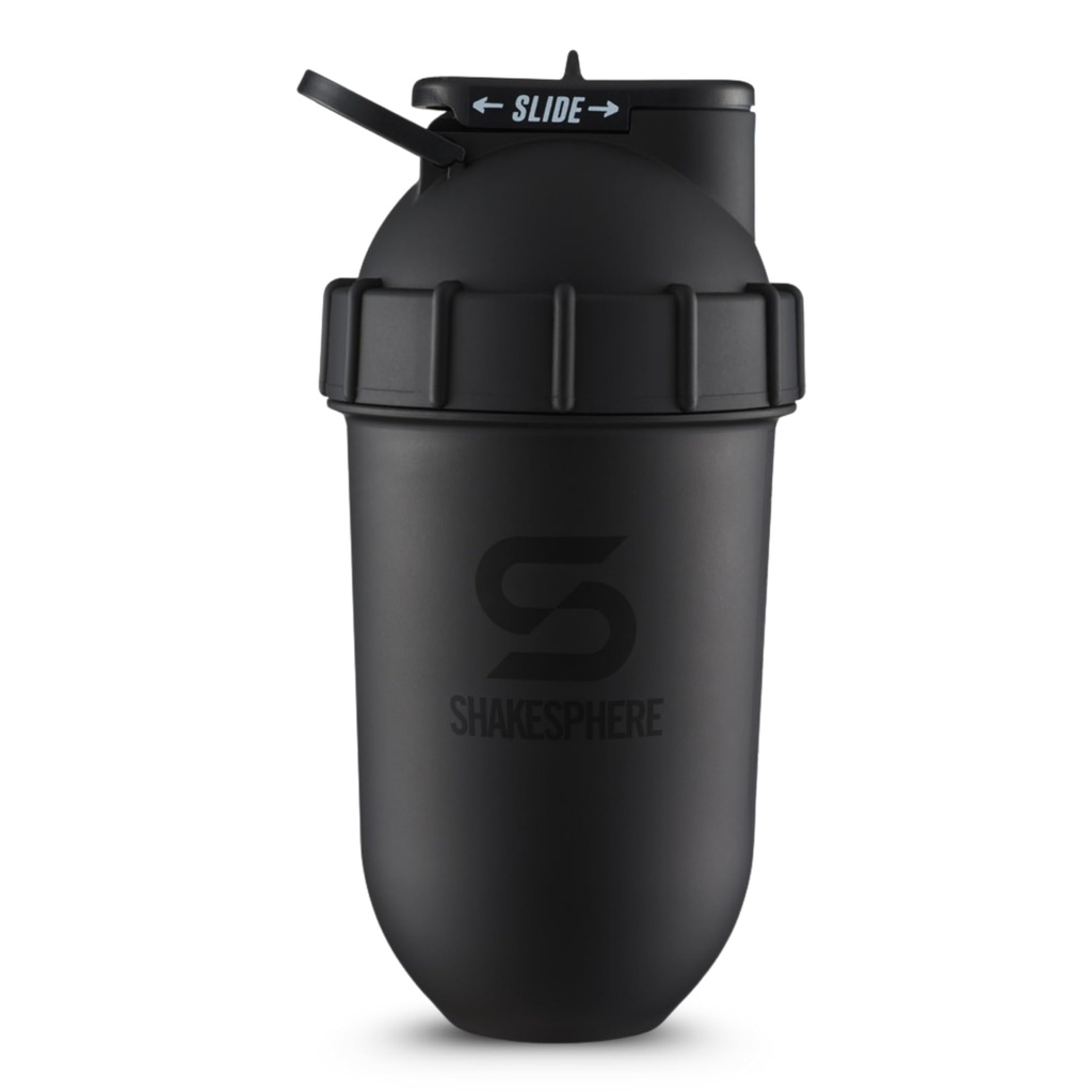 Shaker Bottle - 24oz Leak Proof Protein Shaker Bottle för Pre Workout, Smoothie och Powder Drink Mixes, No-Blade Mixer för gym, BPA-Free, Easy Clean & Easy to Carry (Matte Black)