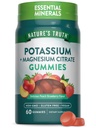 Naturens Sanning Kalium Magnesium Citrate Gummies | 60 greve | Vegan, icke-GMO & Gluten fri tillägg