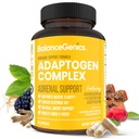 Adrenal Support Supplement med Ashwagandha, Helig Basil, Rhodiola Rosea | Stöder Hälsosamma kortisolnivåer och stressavlastning, Minska trötthet | 60 kapslar