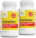 Terry Naturally Curamin Extra Strength - Curcumin & Boswellia for Healthy Circulation Support - Gurkmeja Supplement för att stödja gemensamma, muskelhälsa och endorfinproduktion - 60 tabletter (Pack of 2)