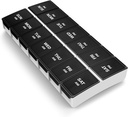 BUG HULL 7-dagars AM / PM Pill Organizer - Portable Pill Box, Travel Case, Black