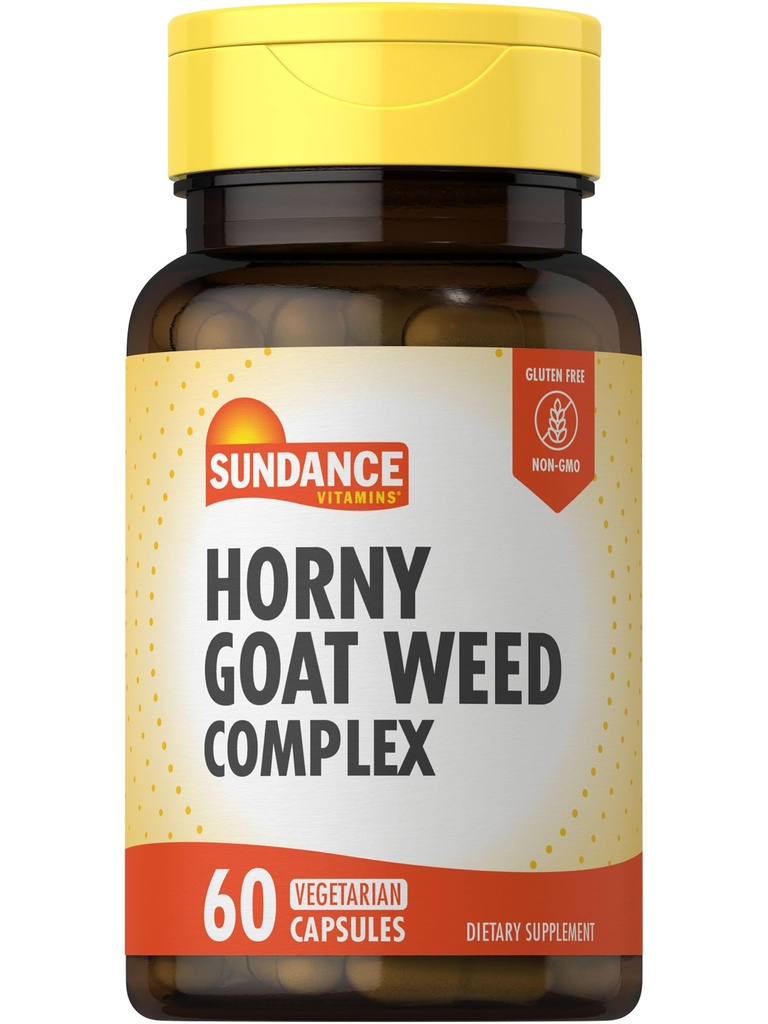 Sundance Horny Goat Weed Complex | 60 kapslar | med Maca, Tribulus Terrestris och L-Arginine | Vegetarisk, icke-GMO & Gluten fri tillägg