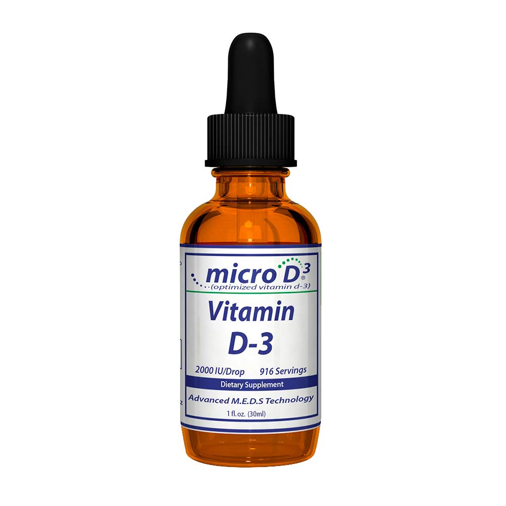 Nutrasal Micro D3 Vitamin D-3 droppar - High Concentrate (2 miljoner IE) Vitamin D3 med Nano Technology och upp till 10X More Absorption -1 oz (30 ml)