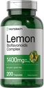 Horbäach Lemon Bioflavonoids Supplement | 1400 mg | 200 kapslar | Komplex med Rutin och Hesperidin | Non-GMO och Gluten Free