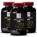Anti grå hår kapsel - ANTI GRAY HAIR COMPLEX - Vibrerande färg, grå hår lösning, färg reawakening, naturlig ton, hår pigment revival, färsk ton, grå hår stöd 3 flaskor 180 kapslar
