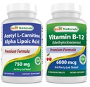 Bästa Naturals Acetyl L-Carnitine och Alpha Lipoic Acid 750 mg & Vitamin B-12 6000 mcg