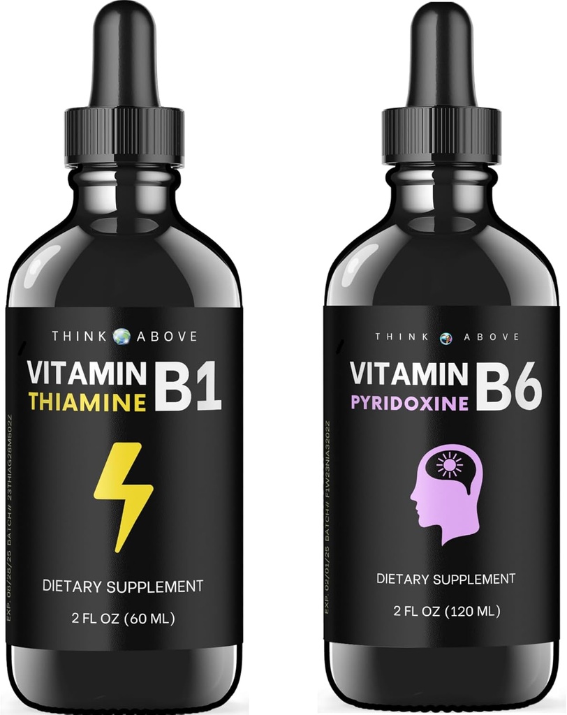 Vitamin B6 och Vitamin B1 Bundle - 2 oz Varje - flytande droppar