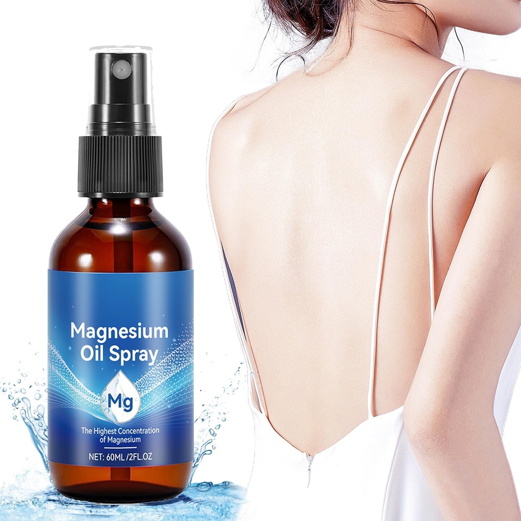 Rena Magnesium Oil Spray, Magnesium Spray, Inga ohälsosamma spårmineraler - 100% ren organisk naturlig magnesiumspray, Joint Health & Sleep Support, Snabb Absorption - Lätt att använda
