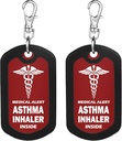 mnmoom 2pcs Asthma Inhaler Inuti Tag-Red Medical Alert Zipper Pull Bag Tag