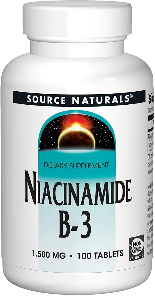 Källa Naturals Niacinamide 1500mg, 100 flikar (2 Pack)