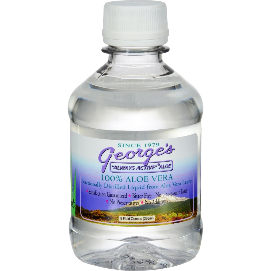 Georges Aloe Vera - 100 procent Aloe Vera - Konserveringsfri - 8 fl oz (Pack of 4)