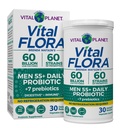 Vital Planet - Vital Flora Män över 55 Daily Probiotic, 60 miljarder CFU, Diverse Strains, Organic Prebiotics, Immune Support, Digestive Health Shelf Stable Probiotics för Män, 30 kapslar