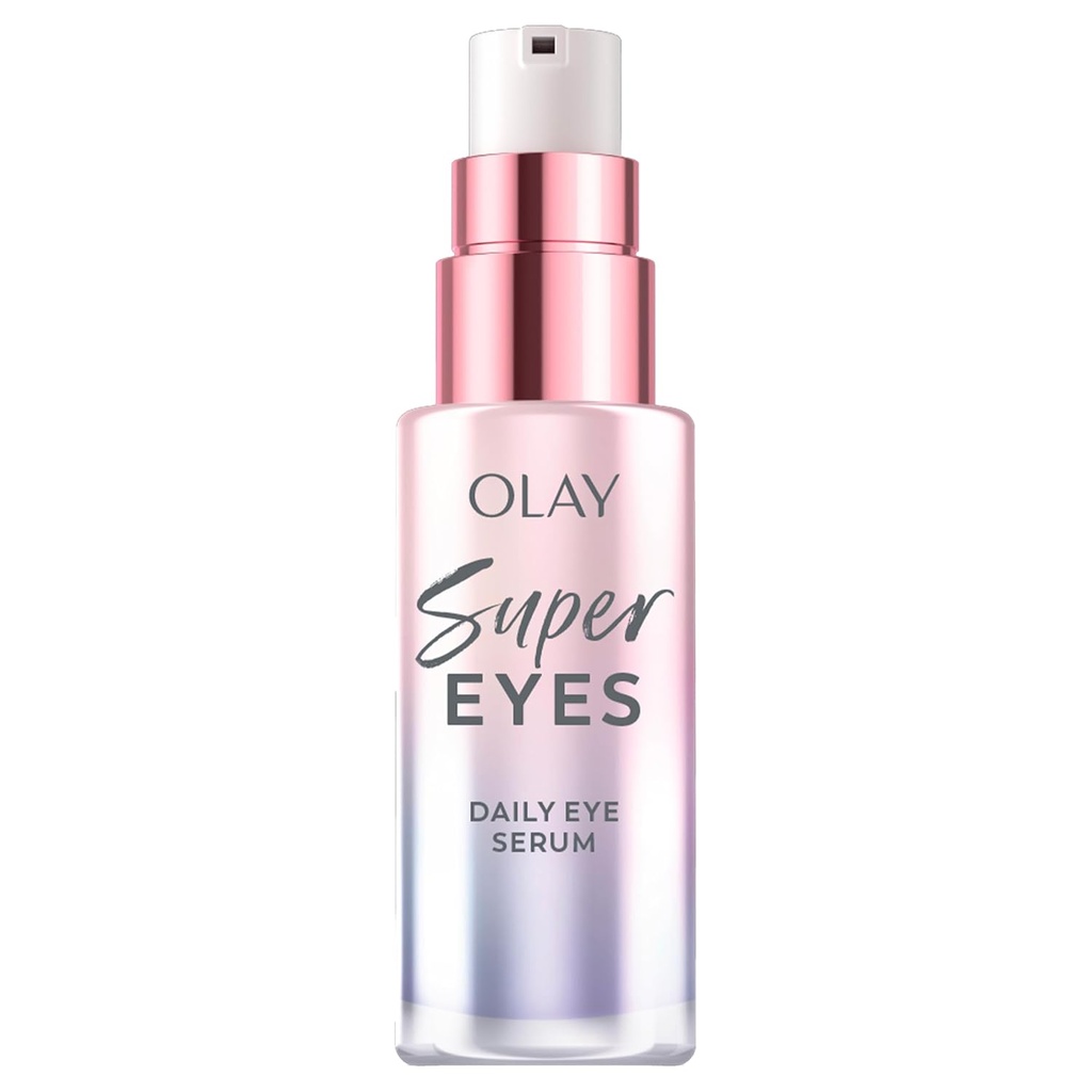Olay Super Eye Serum - Vitamin C, Caffeine, Niacinamide, Amino Peptide, Aloe Vera - Brightens Dark Circles, Anti-Wrinkle, Anti-Aging, Brightening, Smooths Fine Lines, Firming, Hydrating, 0,45 Oz