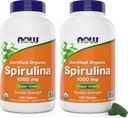 NOW Foods Organic Spirulina 1000mg Tablets - 300 Count (Pack of 2) - Non-GMO, Super Green Whole Food Supplement - Double Strength 1000 mg - Naturligtvis upptar Beta-Carotene (VIT A), B-12 och GLA