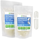 XPRS Nutra Gelatin Size 0 Separerade kapslar - 500 greve Clear Empty Capsules Separated in Bags - Size 0 Gelatin Pills - Clear Empty Gel Caps för DIY Supplement Filling