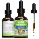 Pet Wellbeing Thyroid Support Silver för hundar - Stöder balanserad sköldkörtelfunktion, hälsosam metabolism, normal energi, Ashwagandha, Bacopa - Veterinär-Formulerad Herbal Supplement 2 oz (59 ml)
