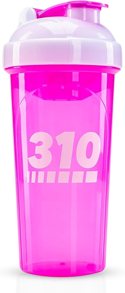 310 Nutrition Protein Shaker Bottle - Durable Blender Bottle Shaker för Meal Replacement Protein Powders, Lemonade Mix och Pre Workout - BPA-Free & Dishwasher Safe Mixer Cup - Pink